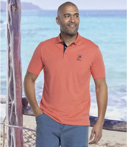 Pack of 3 Men's Pacific Polo Shirts - Orange Emerald Green White