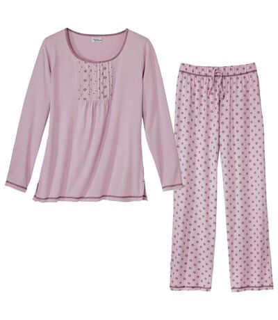 Women’s Pink Patterned Pajama Set