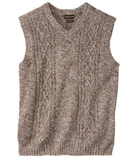 Pull Tricot Sans Manches Torsadé 