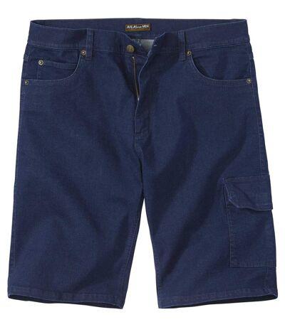 Men's Dark Blue Stretch Denim Shorts