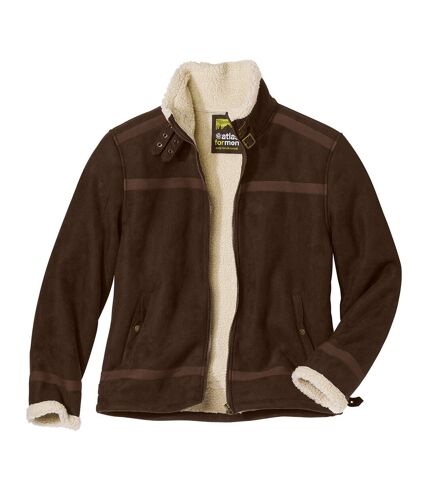 Men's Faux-Suede Jacket with Sherpa Lining