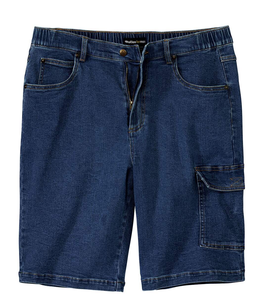 Men's Blue Stretch Denim Cargo Shorts-1