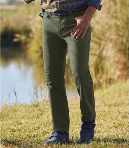 Kalhoty rovného střihu Regular ze strečového kepru