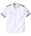 Men's White Aviator-Style Shirt