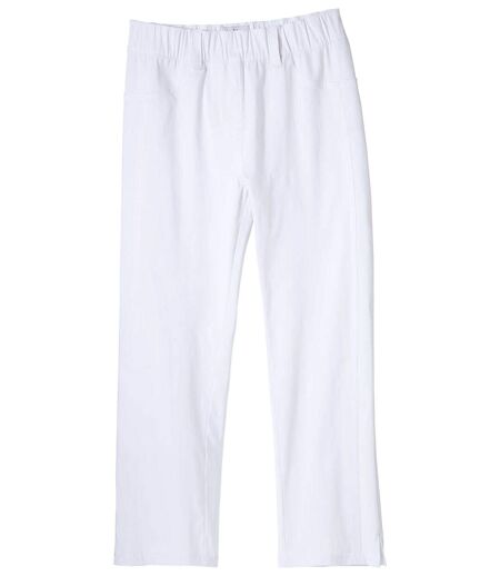 Białe spodnie 3/4 ze stretchem