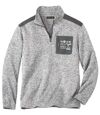 Men's Brushed Fleece Sweatshirt - Mottled Light Gray Atlas For Men