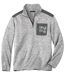 Men's Brushed Fleece Sweatshirt - Mottled Light Gray