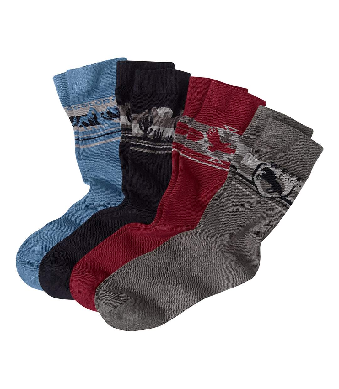 4 Paar Socken mit Jacquard-Motiv