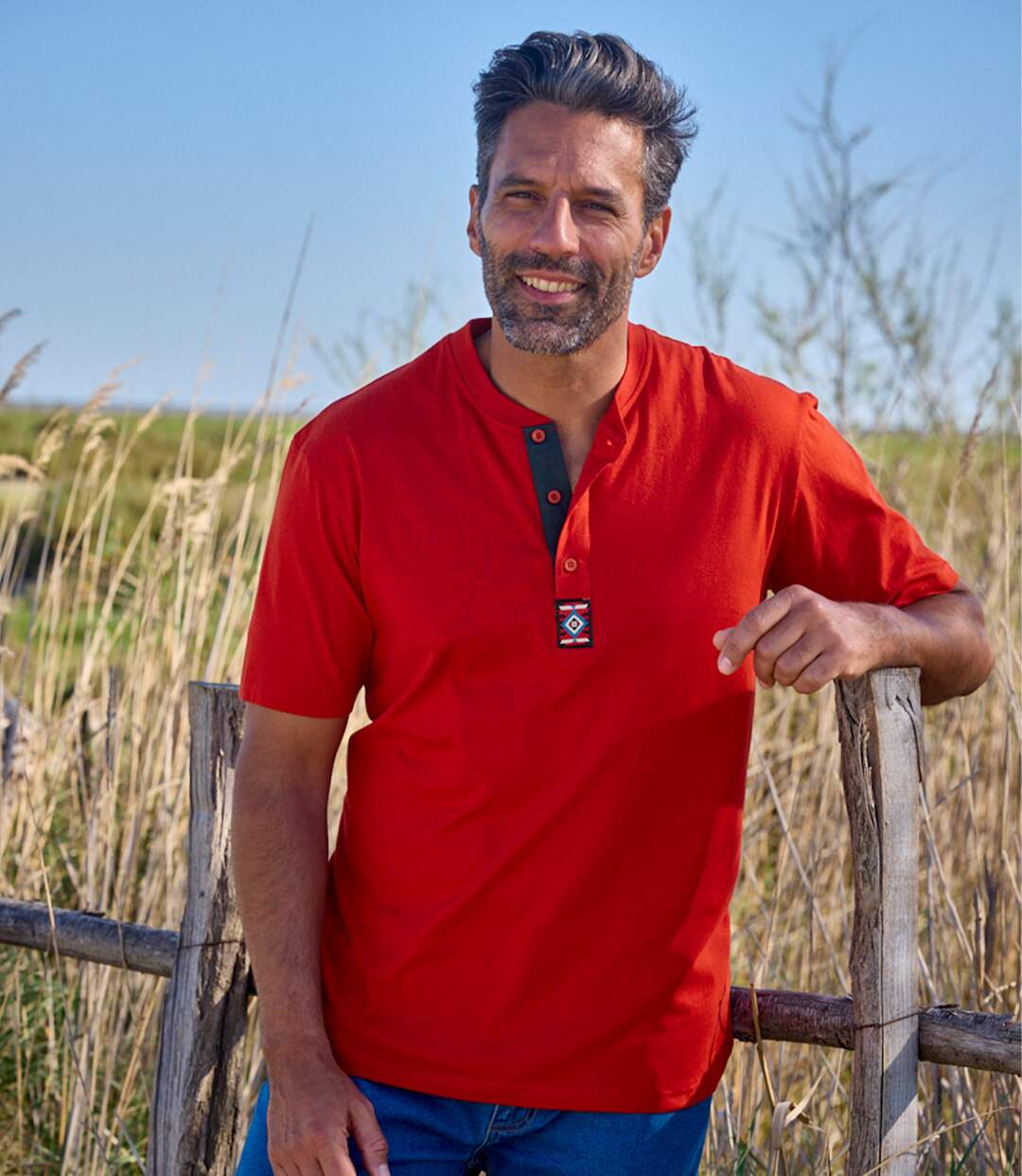 Lot de 3 Tee-Shirts Col Boutonné Décontraction-4