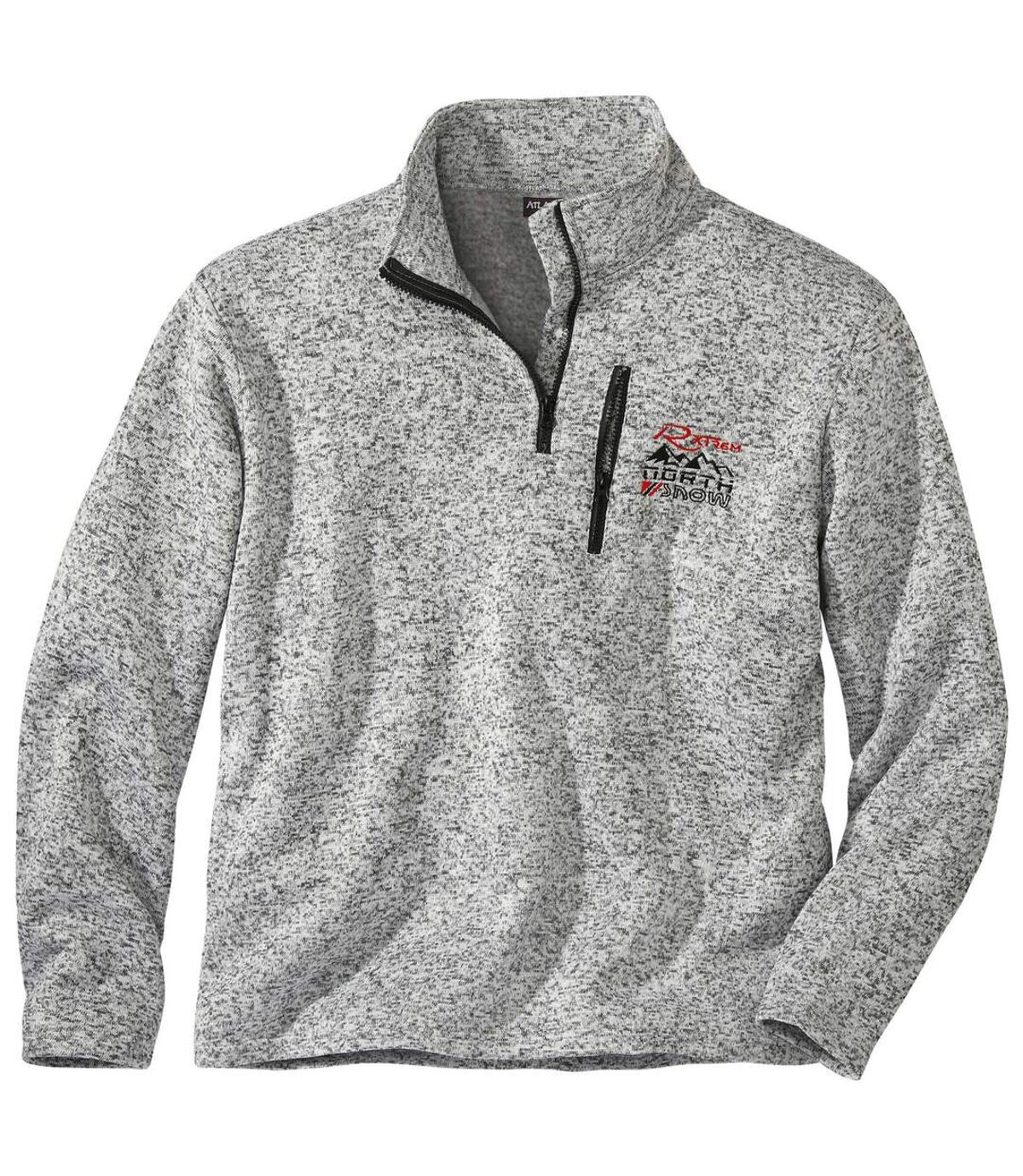 Men's Grey Fleece Half-Zip Sweater Atlas For Men