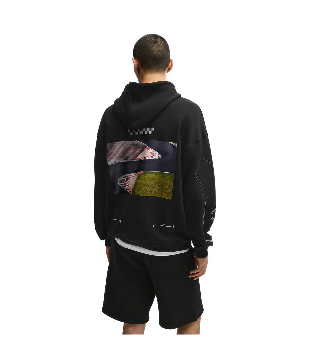 Sweat À Capuche Motif/style Imprimé Au Dos Doad Homme Noir Hugo-3