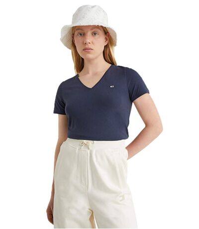 T shirt en coton bio avec logo  -  Tommy Jeans - Femme