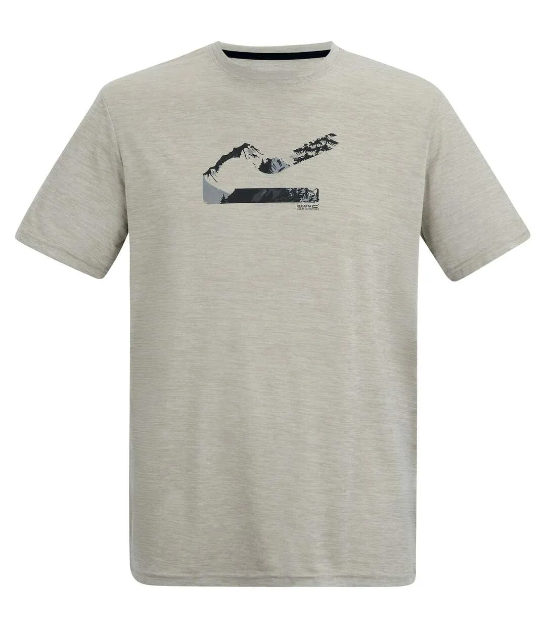 T-shirt Motif/style Paysage Fingal Homme Blanc Cassé Chiné Regatta-1