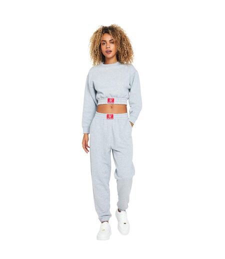 Sweat court femme gris chiné SikSilk