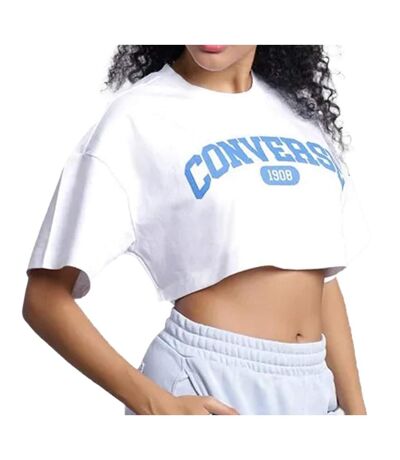 T-shirt Blanc/Bleu Femme Converse Sporty - L