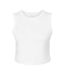 Womens/ladies Muscle Micro-rib Cropped Vest Top Solid White Bella + Canvas-1