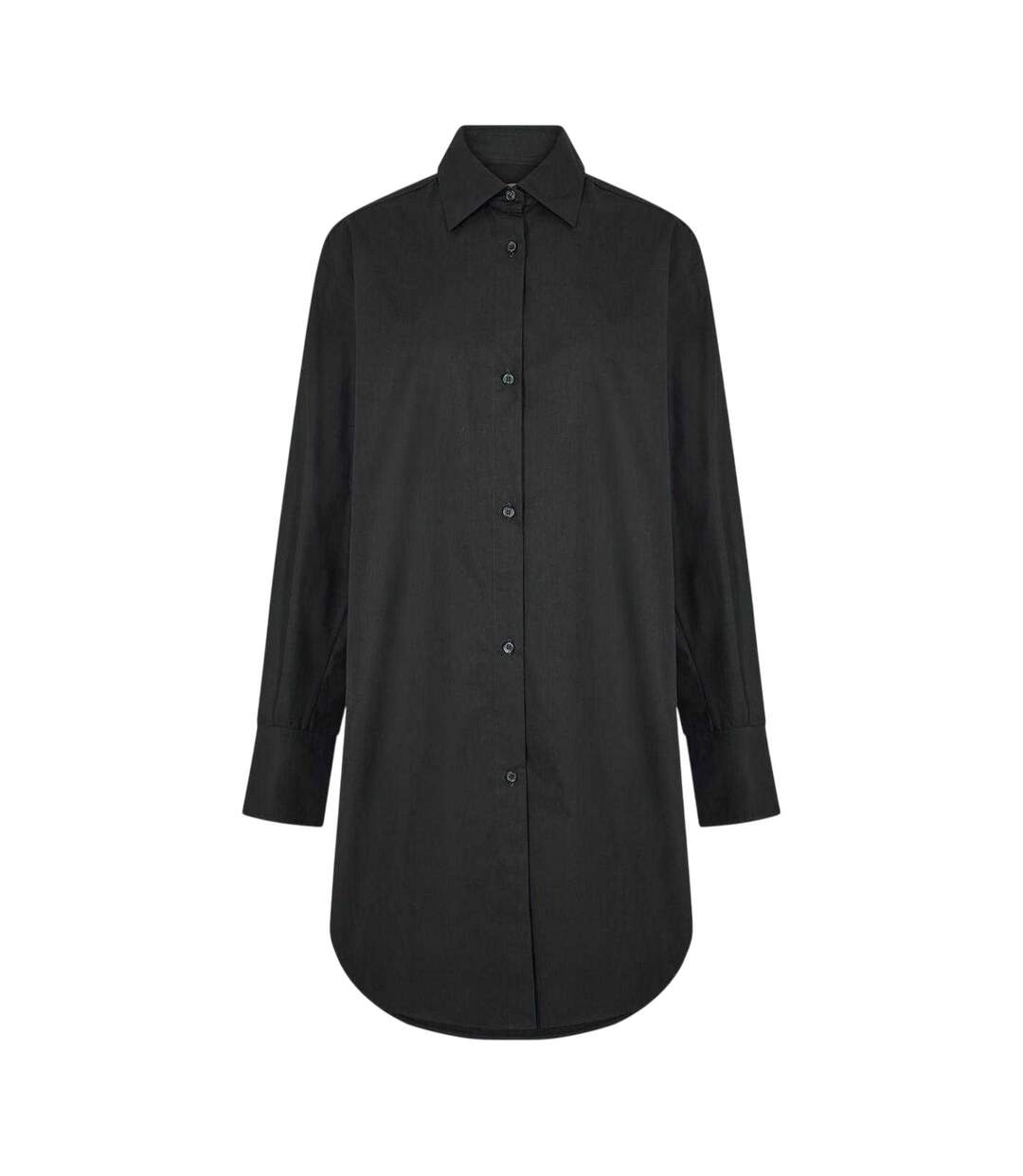 Womens/ladies Relaxed Fit Long-sleeved Shirt Black Boss-1