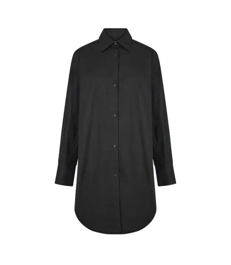 Womens/ladies Relaxed Fit Long-sleeved Shirt Black Boss