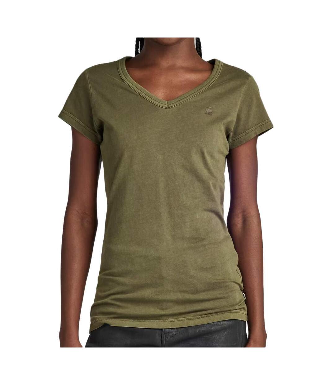 T-shirt kaki femme g-star raw eyben d21314-1