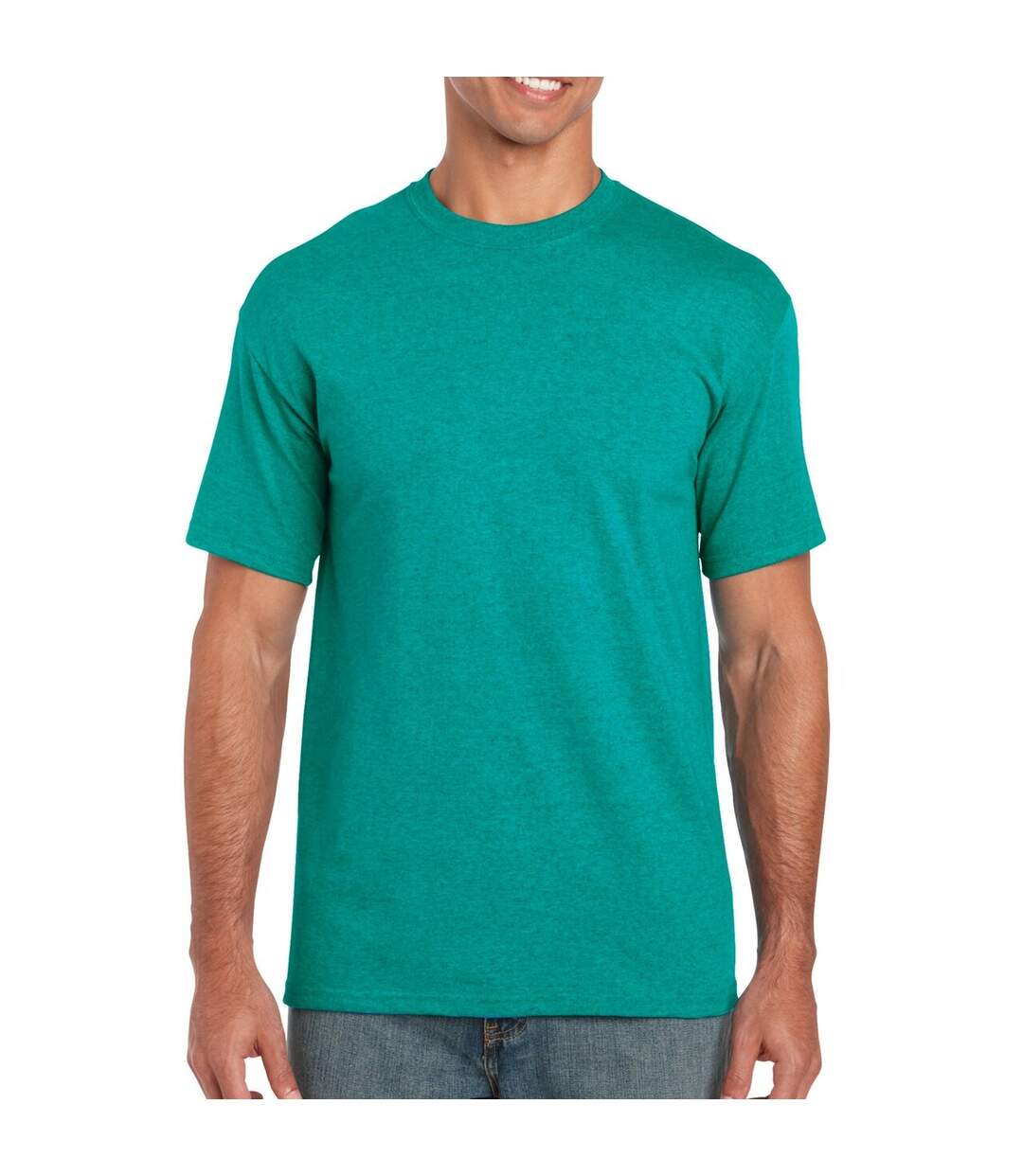 Gildan Mens Heavy Cotton Short Sleeve T-Shirt (Pack of 5) (Antique Jade Dome)