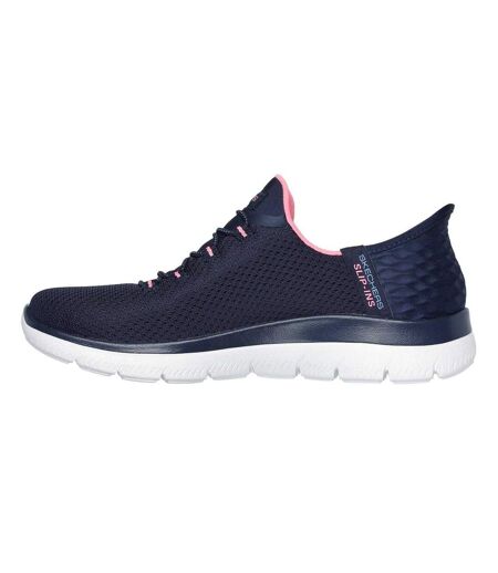 Mens Summits Diamond Dream Slip-in Casual Shoes Navy Pink Skechers