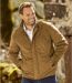 Men's Quilted Faux-Suede Jacket - Full Zip