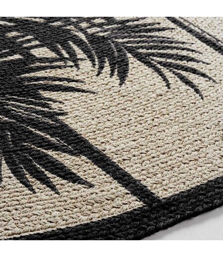 Tapis Rond Imprimé Tropic Nature 120cm Naturel