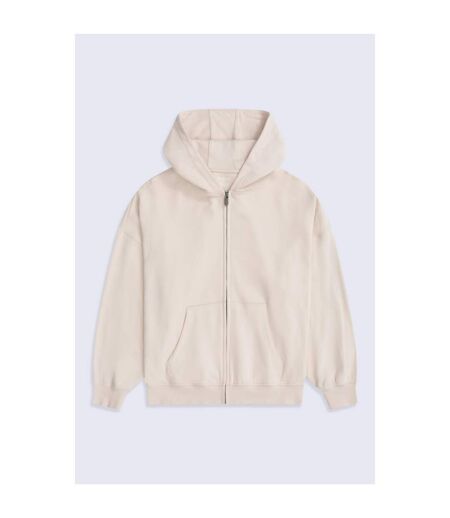 Womens/ladies Idol Full Zip Hoodie Cream Animal
