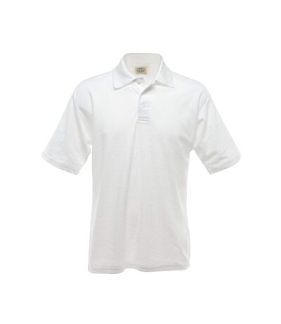 UCC 50/50 Mens Plain Piqué Short Sleeve Polo Shirt (White) - UTBC1194