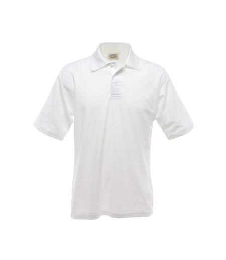 UCC 50/50 Mens Plain Piqué Short Sleeve Polo Shirt (White) - UTBC1194