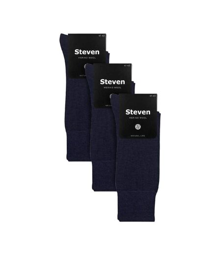 Steven - 3 Paires Homme Chaussettes Merinos Laine Chaudes Randonnée