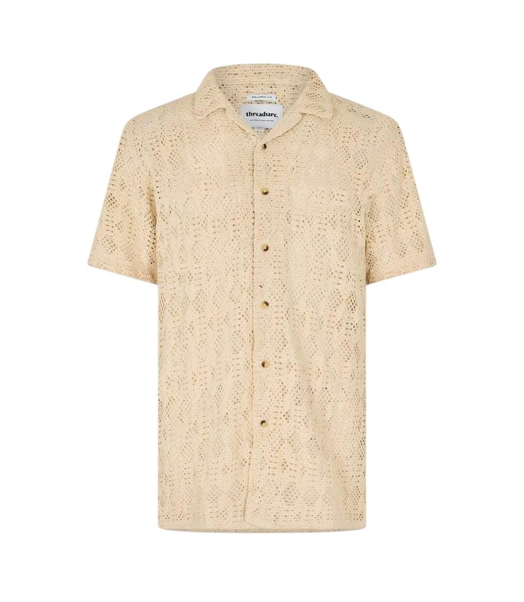 Chemise Manches Courtes Motif/style Imprimé Serpent Rackes Homme Écru Threadbare-1