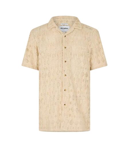 Chemise Manches Courtes Motif/style Imprimé Serpent Rackes Homme Écru Threadbare