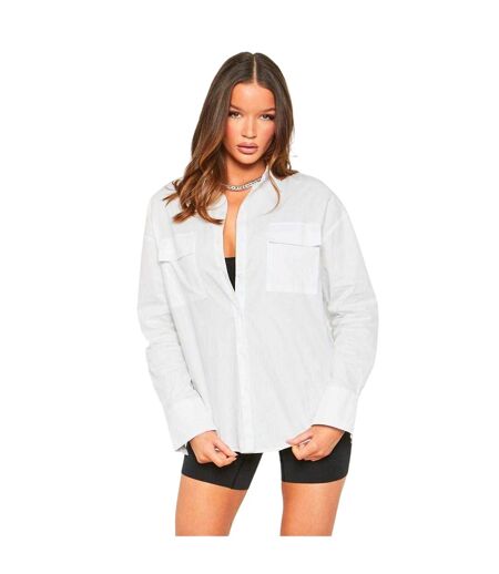Womens/ladies Oversized Shirt White Missy Empire