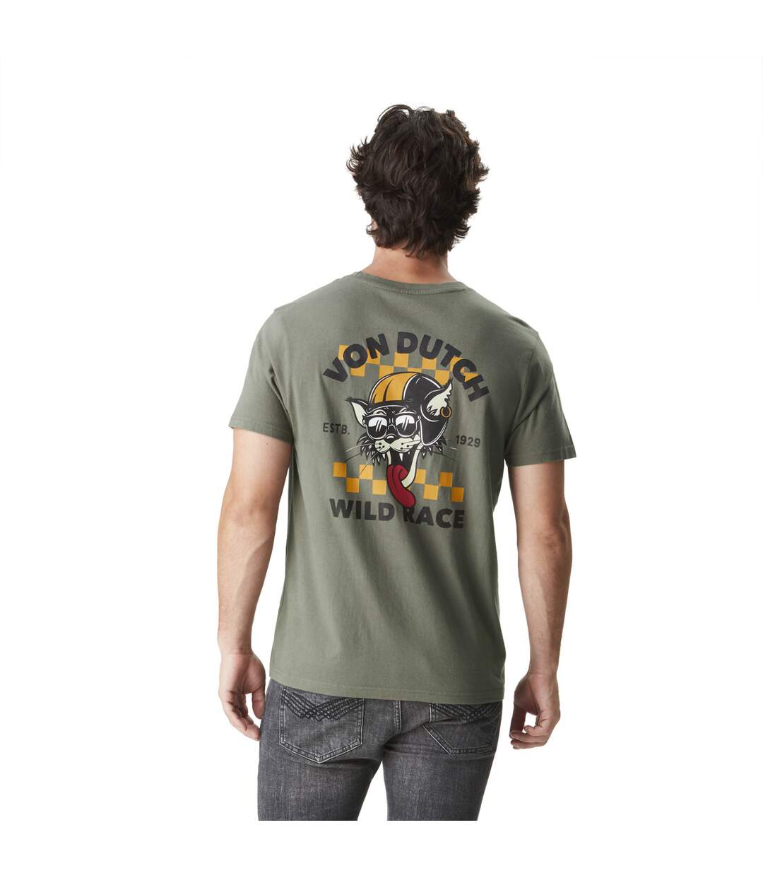 T-shirt homme col rond en jersey avec logo Cats Vondutch