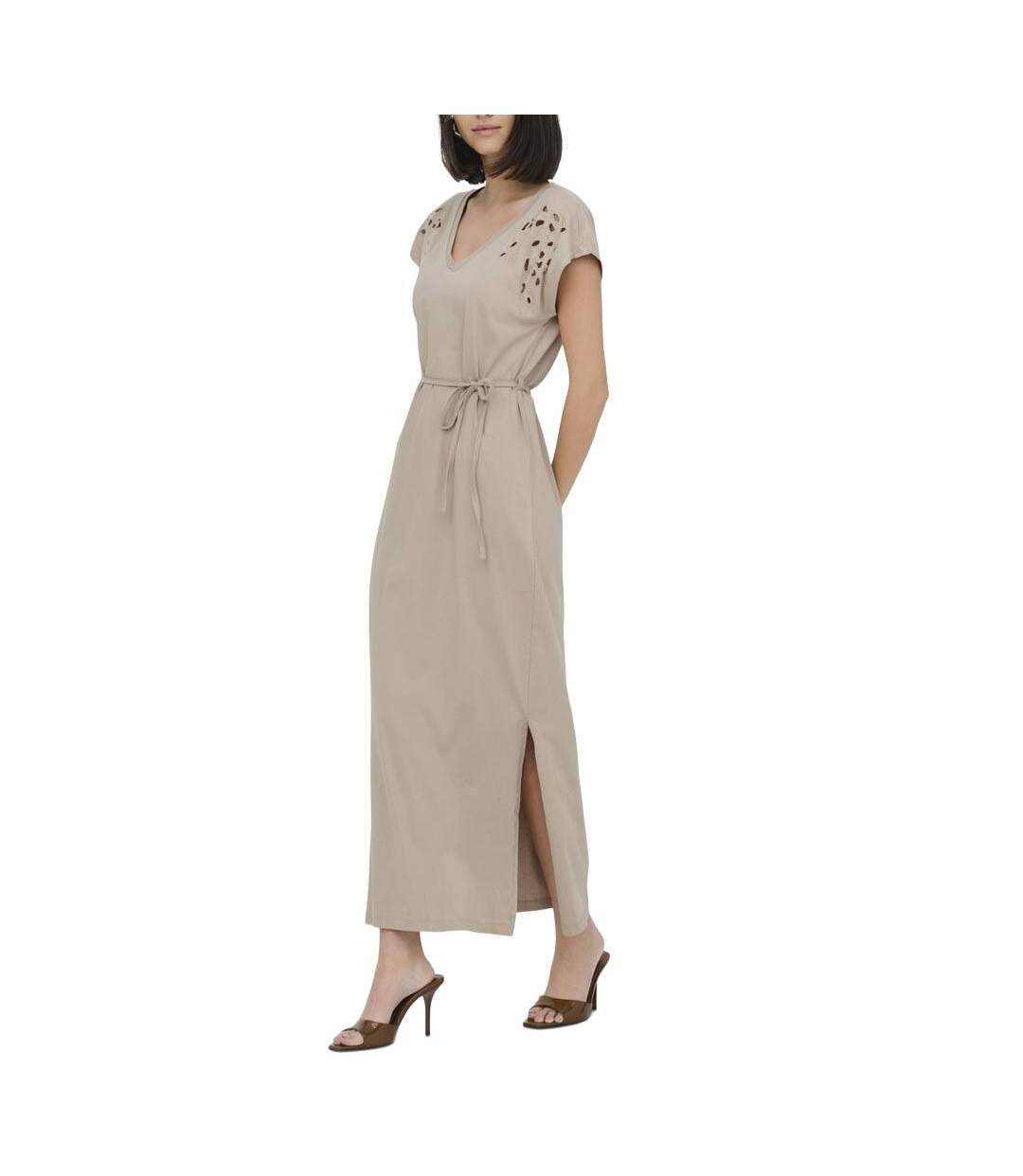 Robe longue beige femme jdy life-1