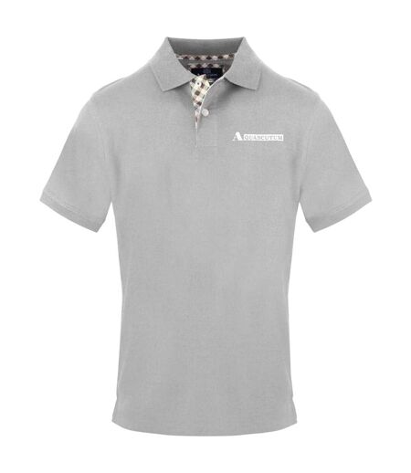 Mens Short-sleeved Polo Shirt Grey Aquascutum