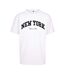 Mens New York College Oversized T-shirt Blanc Mister Tee-1