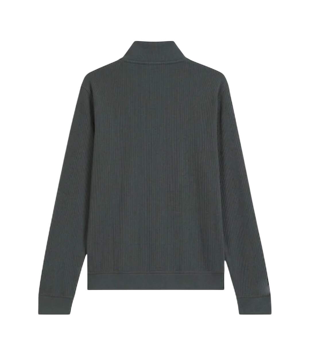 Mens Quarter Zip Jumper Green Boss-2