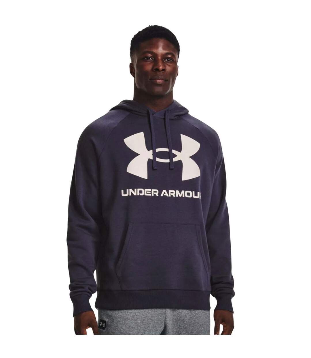 Sweat À Capuche Entraînement Style Gros Logo Rival Homme Violet Clair Under Armour-1
