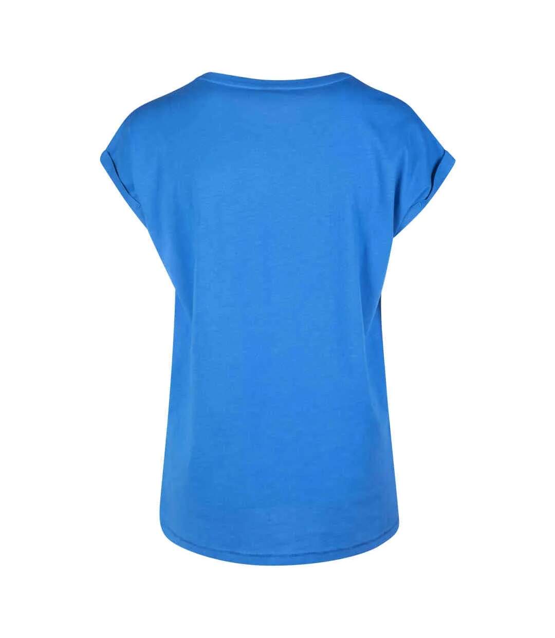 Womens/ladies Extended Shoulder T-shirt Bright Blue Urban Classics-2