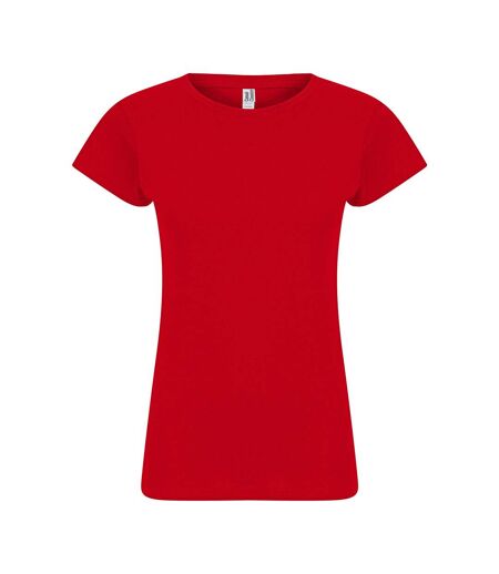 Womens/ladies T-shirt Red Casual Classic