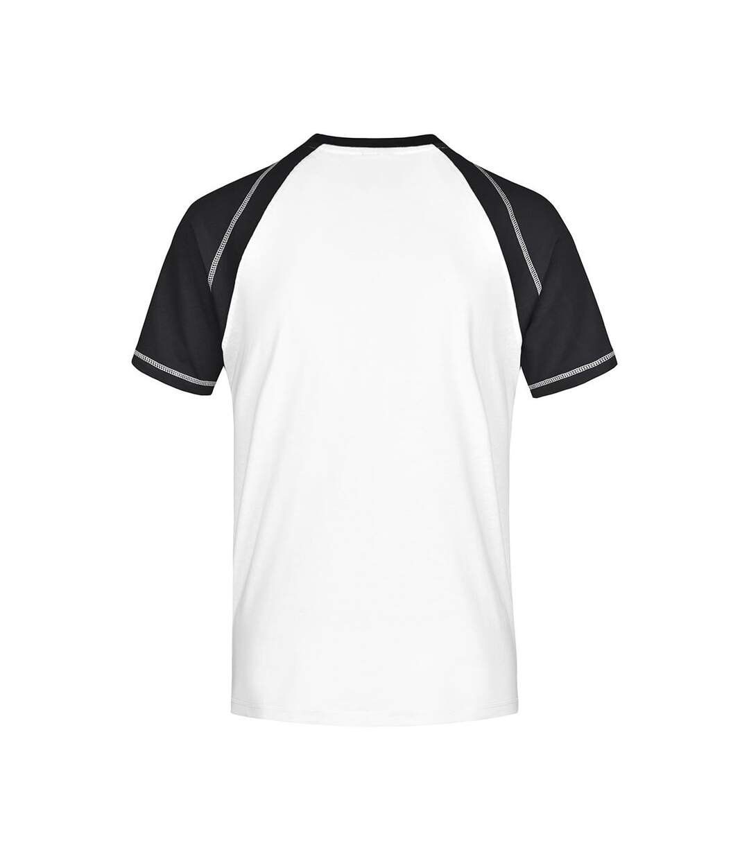 T-shirt Manches Raglan Motif/style Contrasté Homme Blanc Noir James And Nicholson-2