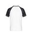 T-shirt Manches Raglan Motif/style Contrasté Homme Blanc Noir James And Nicholson-2