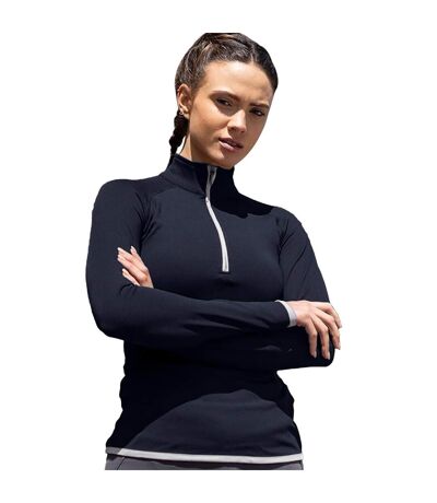 AWDis Just Cool Womens/Ladies Half Zip Sweatshirt (French Navy/ Arctic White) - UTRW4816