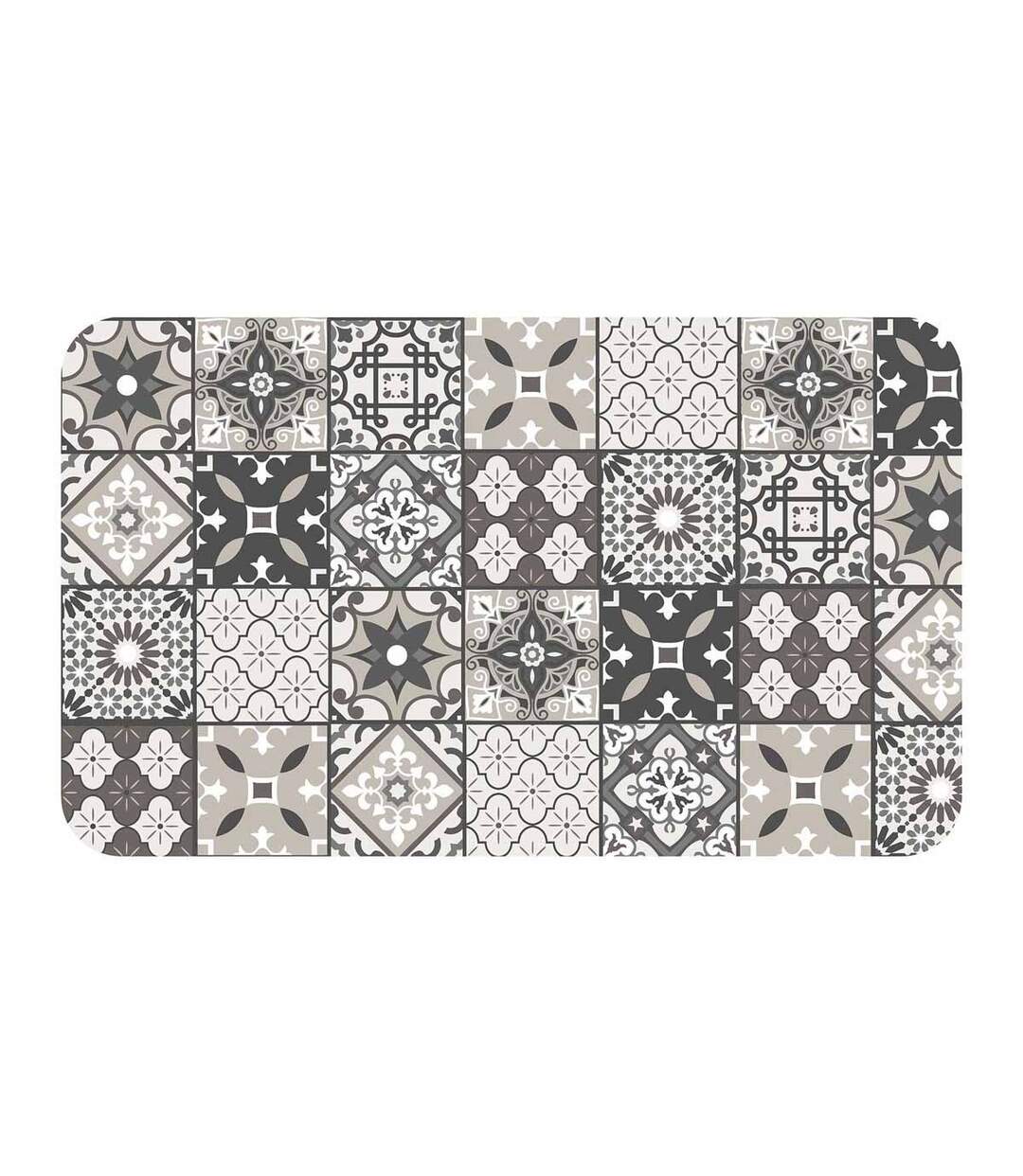 Tapis Imprimé Gaston 45x75cm Gris & Blanc-1