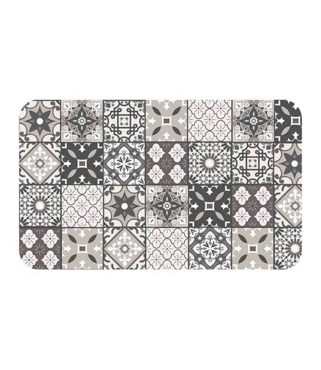 Tapis Imprimé Gaston 45x75cm Gris & Blanc