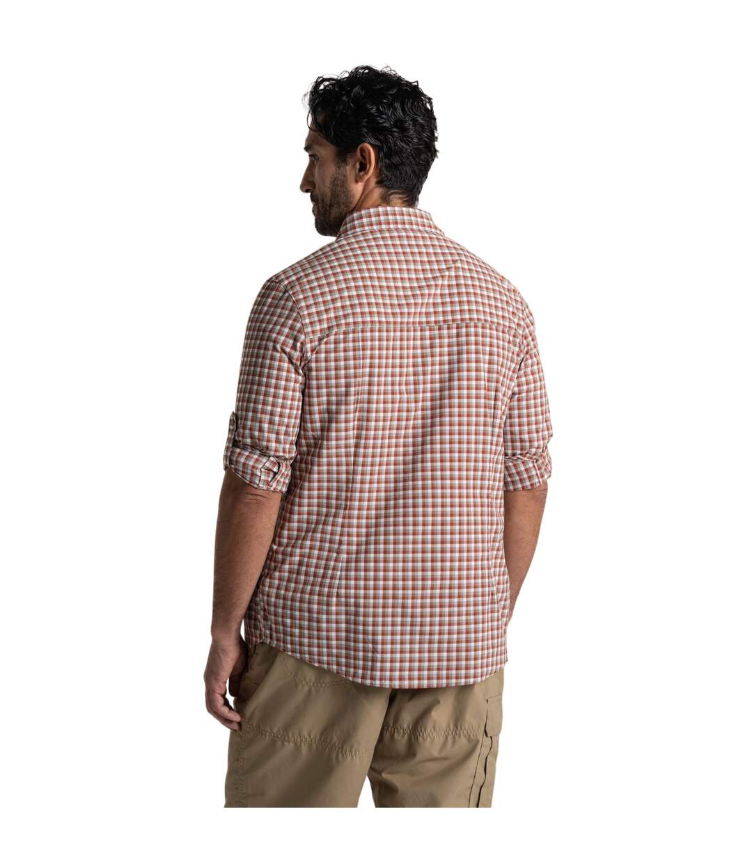 Chemise Manches Longues Motif/style À Carreaux Homme Rouge Orange À Carreaux Craghoppers-3
