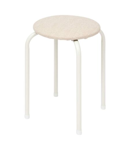 Tabouret d'appoint en métal et tissu chiné FLEXY