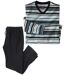 Gestreifter Schlafanzug aus Microfleece-1